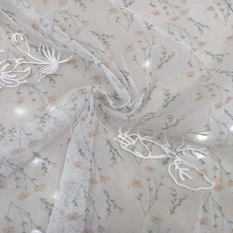 Dress Printed Polyester Lace Fabric for Women's Wear Wholesale Supplie 4